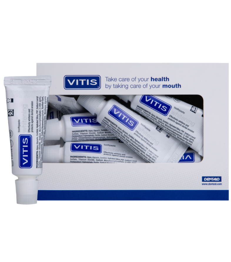 omgive Fugtig parallel Samples VITIS Whitening Tandpasta, doos met 20 samples | Dentaid
